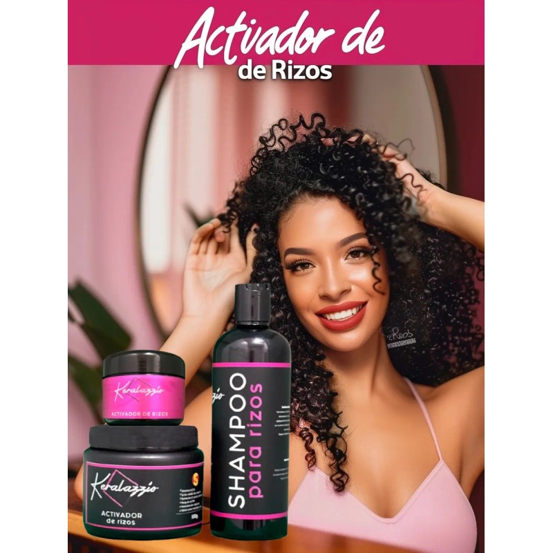 Shampoo Para Rizos + Activador De Rizos Keralazzio Premium