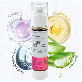 Suero Anti-Ox 50ml | Niacinamida | Elastina | Ácido Hialuronico | Colágeno | Aloe Vera | Complejo Silico | Antioxidante | Combatir Signos De Envejecim