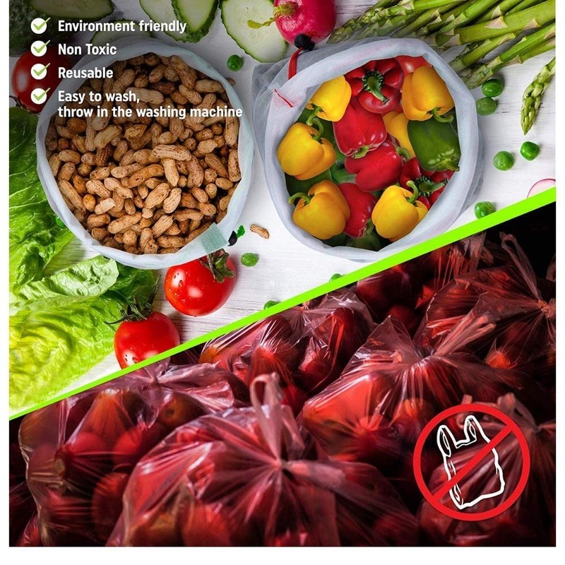 Daddy Gtm Multi-Purpose Vegetables Fruits Mesh Fridge Storage Washable Zip