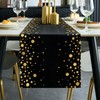 Table Runner Black and Gold 30 x 183 cm Polyester