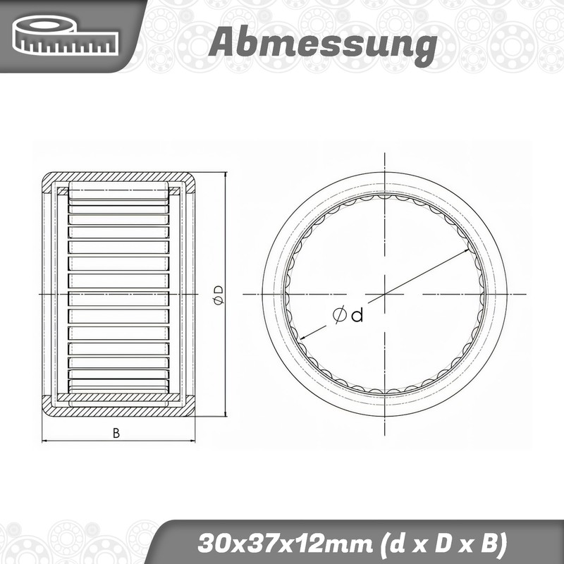 Parts and Parts Needle Sleeve HK3012 30 x 37 x
