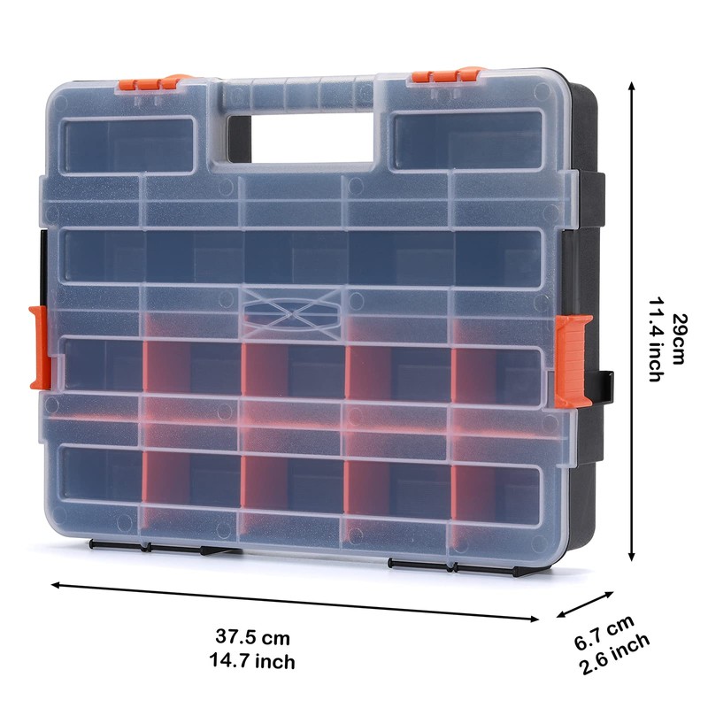AIRTOON Tool Box Organizer Interlocking Black Small Parts Organizer for