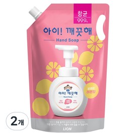 iClean Antibacterial Foam Hand Soap Lemon Scent Refill, 1.8L, 2 Pieces / 아이깨끗해 항균 폼 핸드솝 레몬향 리필, 1.8L, 2개