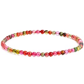 EUMENIDES Women's stone anklet, tiger's eye anklet, tourmaline, obsidian anklet, agate anklet, 9.45 inches, 6 mm/4 mm, Stone