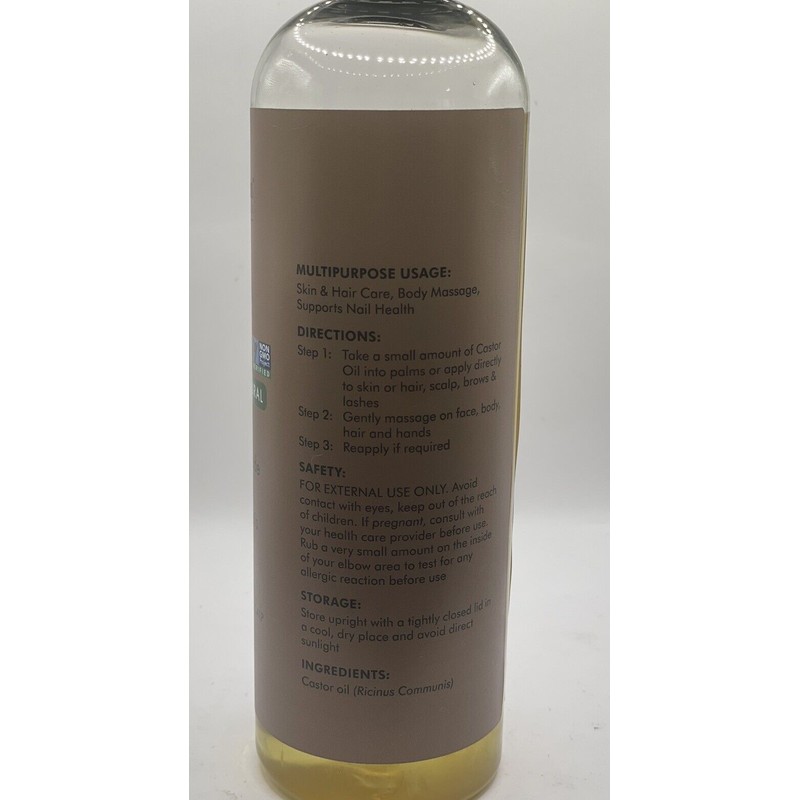 Majestic Pure Castor Oil 16oz Therapeutic Grade Cold-Pressed