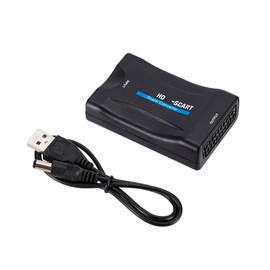 HD to SCART Converter Adaptor, Convert digital 1080P HD video and audio signal to analog SCART CVBS signal, 1080P HDMI-compatible to SCART Video Audio Upscale Converter AV