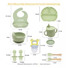 platos bebe,platos para bebés,platos para bebé silicona,platos para bebé antideslizante,platos bebe silicon, Juego De Cubiertos De Silicona Antideslizante Para Bebé 14pc