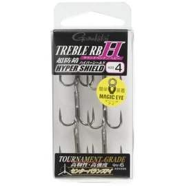 Gamakatsu Triple Hook Treble RB Heavy No. 4 6 Microbarb/Hyper Shield 67554