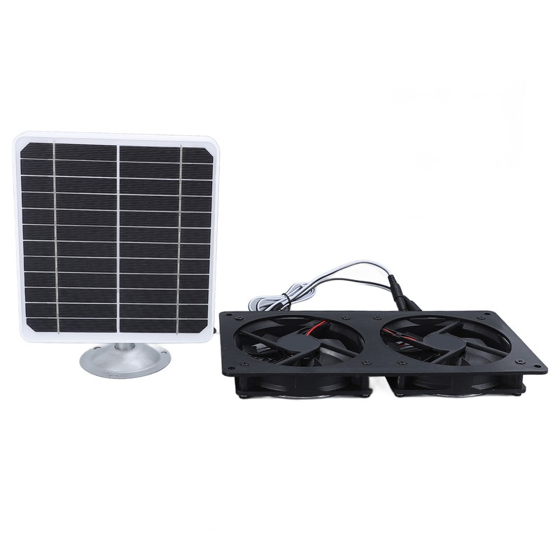20W Solar Panel Solar Powered Dual Exhaust Fan Kit for