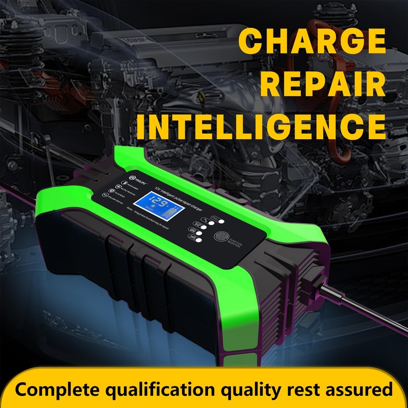 Generic Smart Pulse Battery Charger, 12V10A, LCD Display, Automatic Shutdown,