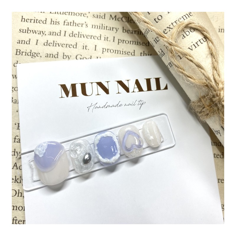 Heart Ice Cream Nail Tips - Mediaval / 하트 아이스크림