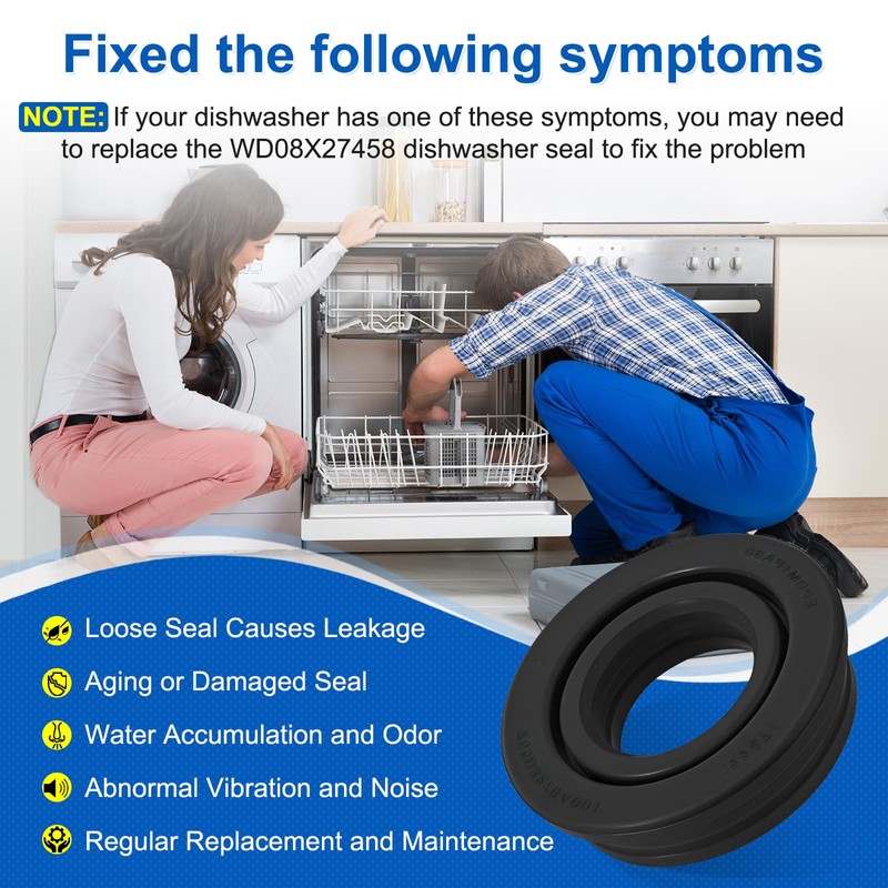 WD08X27458 Dishwasher Floating Seal Assembly Compatible with GE Hotpoint DDT700