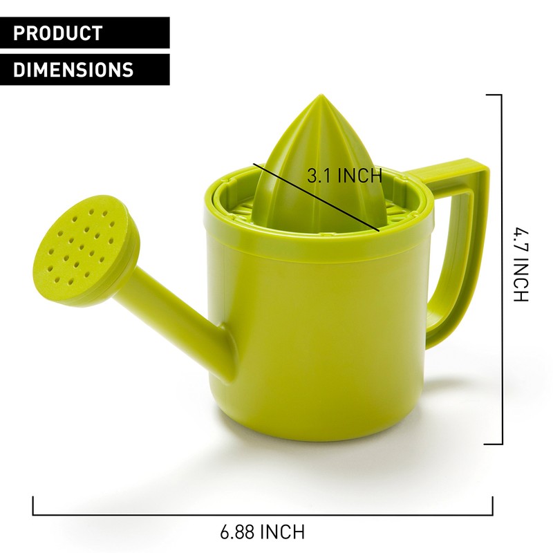 Peleg Design Lemoniere Original Watering Can-Shaped Manual Hand Juicer, Green
