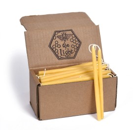 Bee The Light 100% Pure Beeswax Dipped Hanukkah, Orthodox Church or Birthday Candles, 8" or 6" - 8" Bulk Box of 192