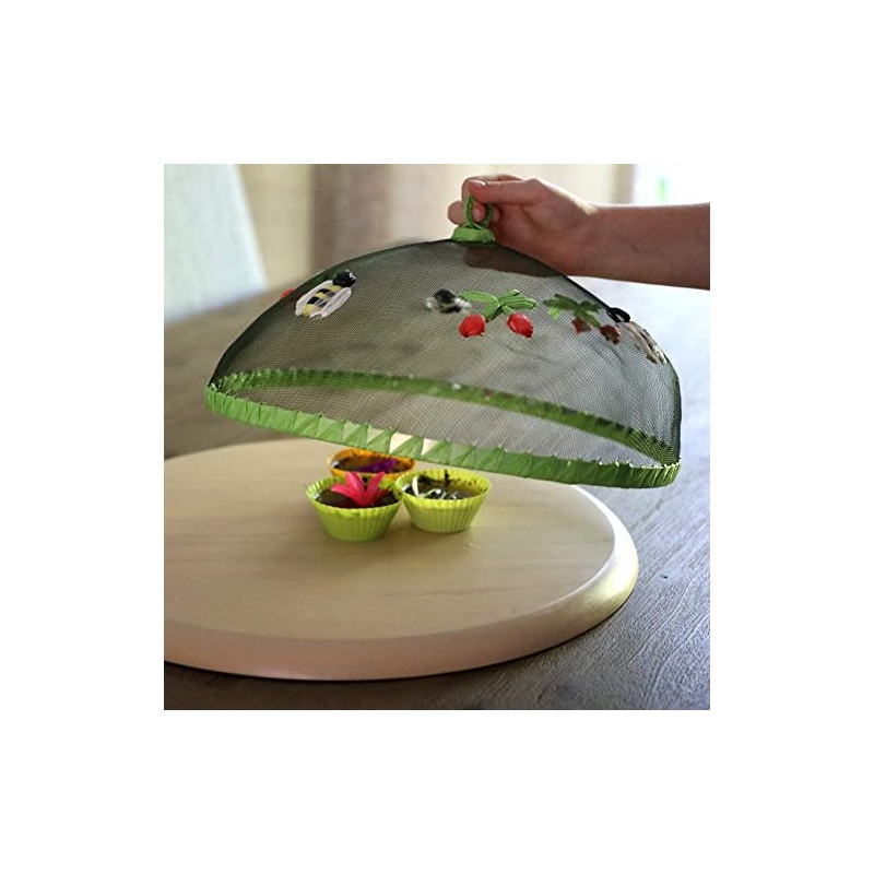 Dexam 16050403 Summer Garden Bee Mesh Food Cover, Steel, Green