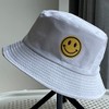 Anroll Unisex Smiling Face Embroidered Bucket Hats Sun Hat for