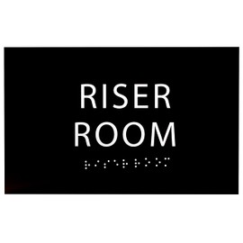 ADA CENTRAL SIGNS - 6" X4" Riser Room Sign - ADA Compliant Tactile Graphics Grade 2 Braille Text | Wall Mount Emergency Room Plastic Signs for Shopping Malls, Office Building, Schools, & Restaurants