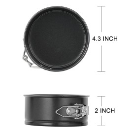Hiware 4-Inch Mini Springform Pan Set - 4 Piece Small Nonstick Cheesec