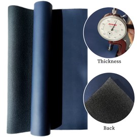 XHT 30x135cm Smooth Faux Leather Roll Soft Plain Synthetic Upholstery Crafts Fabric for DIY Cosplay Garment Jewelry Accessories (Dark Blue)