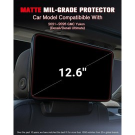 ASZSK For 2PCS Matte Anti Glare Tempered Glass 2021 2022 2023 2024 2025 2026 GMC Yukon 12.6 Inch Rear-seat Touchscreen Screen Protector - Yukon (Denali/Denali Ultimate) Accessories