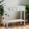 Leick Home Coastal Console Table, Solid Wood, 2 Storage Drawers,