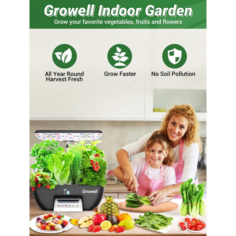 Hydroponics Growing System Kit, 17 Pods Herb Garden with 102