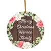 Designsify Christmas Tree Decoration, Merry Christmas Barnes Family, Circle Ornament