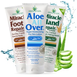 Miracle of Aloe 3-pack Assortment, includes 1 ounce tubes each of Miracle Foot Repair, Miracle Hand Repair and Aloe All Over