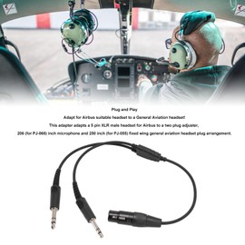 Tangxi XLR Splitter Cable, MiDI 5 Pin XLR Female to Dual 3.5mm Stereo Cable, 5 Pin XLR Balanced Cable for Airbus Headsets PJ-068 PJ-055 Instrument Plug and Play