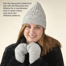 VIA BY SKL STYLE Women's Recycled Knit Mittens, Dove Grey, One Size