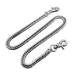 9mm Stainless Steel Biker Rock Wallet Chain Curb Pants Keychain (50cm)