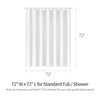 MitoVilla White Fabric Shower Curtain Liner - Heavy, Simple Shower