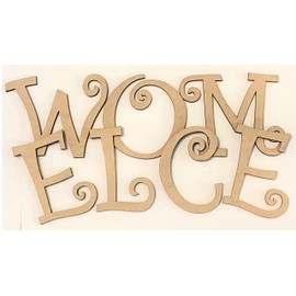 NEXTCraft 8 Inch Wooden Letters Y Curlz Girl Font, Unfinished MDF Alphabet ABC Cutout, Monogram Initial Paintable Lettering