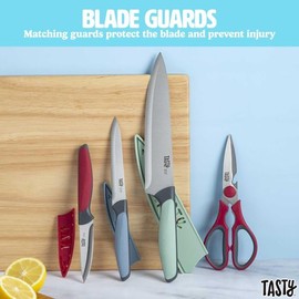 4 Piece Cutlery Knife Set with Shears, Stainless Steel, Multicolor,