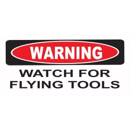 Sticker Tiger Warning Watch For Flying Tools Toolbox Bumper Sticker / Decal BS5038