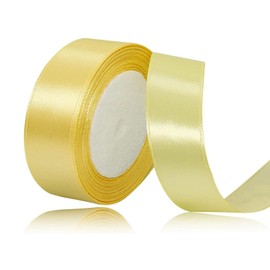 4 cm Light Yellow Satin Ribbon, Satin Decorative Ribbon, Gift Ribbon, Wide Ribbon for Dress Wedding, Christening and Birthday Gifts, Satin Decorative Ribbon, Gift Wrapping, 22.8 m