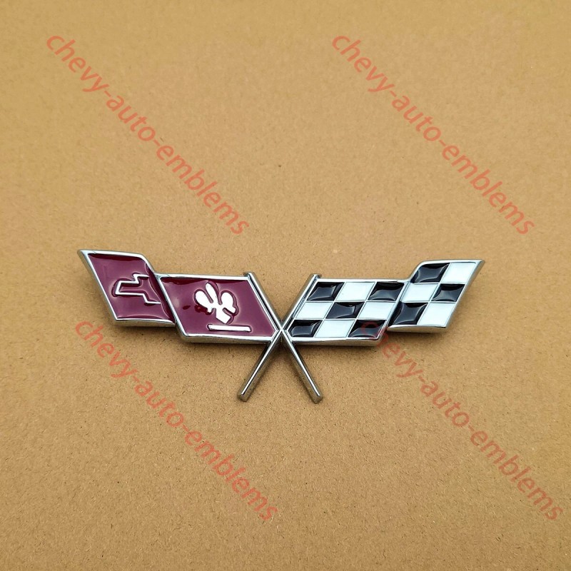Truckemblems 2Pcs Silver Fits 1977-1979 C3 Fender Side Emblem Crossed