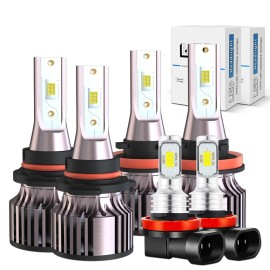 SHENKENUO For Toyota 4Runner Sport Utility 4.0L 2010-2021 LED Headlight Fog Light Bulb Kit