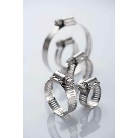 EVEREON All 300 Grade Stainless Steel High Torque Hose Clamp, Worm-Drive, SAE Size 28, 1-1/4" to 2-1/4" Diameter Range, 1/2" Bandwidth (Pack of 10)