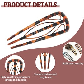 PYEUIFT Pack of 6 U-shaped hair pins, French style, French style hairpin hair clips, headpiece for women and girls