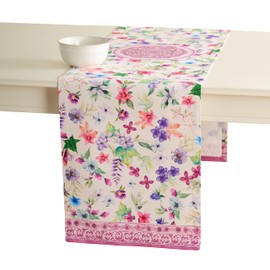 Maison d' Hermine Tablerunner 100% Cotton Table Runner Decorative Washable Table Cover for Home, Kitchen, Dining, Cocktail Parties & Camping, Chardon - Spring/Summer (37 x 180 cm)