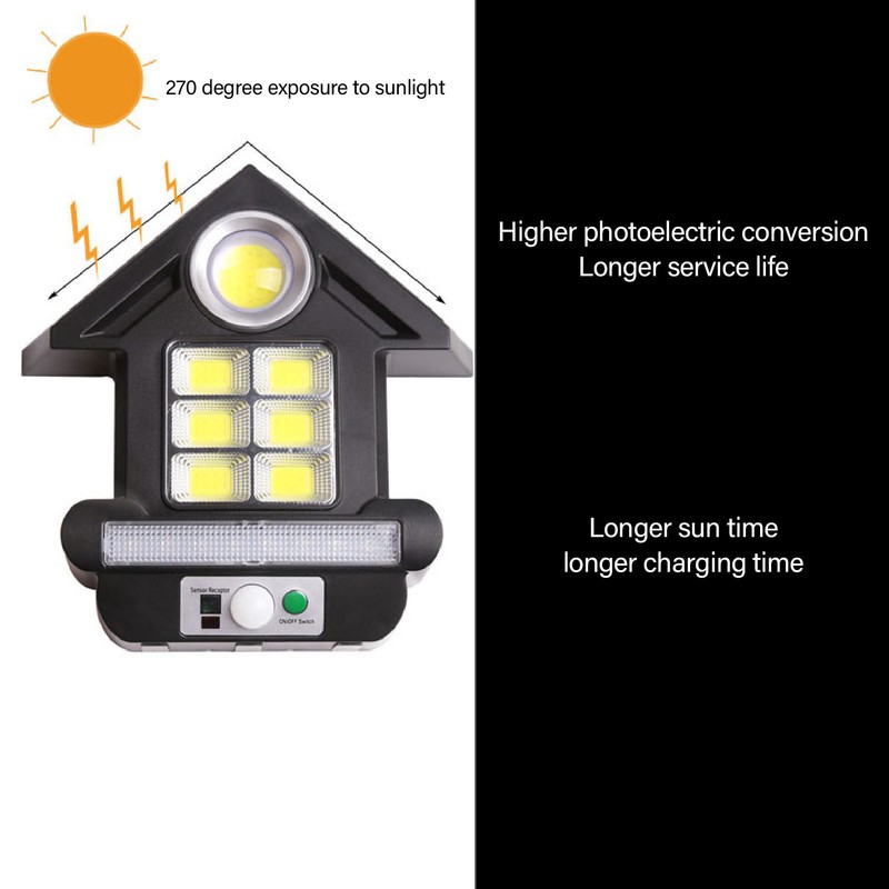 Solar Street Light House Shape ABS LED Motion Sensing Solar