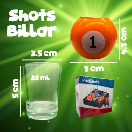 Grupo Carnavallia Juego 9 Vasos Shot Bola Billar Caballitos Bebidas Fiesta