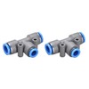 sourcing map Push to Connect Fittings T Type Tee Tube