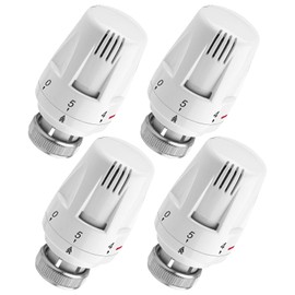 BYZESTY Heating Thermostat - Radiator Thermostat, Pack of 4 Thermostat Head M30 x 1.5, Heater Controller, Radiator Valve, Heating Thermostat Head, Thermostatic Valve Radiator Replacement Head for Home