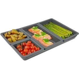 GearGurus-Baking-Pan-Dividers Baking Pan Dividers, Silicone Baking Trays, Sheet Pan Cooking, Nonstick 4Pcs Set