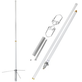 HYS 200W GMRS 460-470 MHz UHF 7.2 dBi UHF Base Antenna, Fiberglass Pretuned Land Mobile Omni Antenna for GMRS Midland Anytone Motorola Repeater GR500 GR300 GR1225 Mobile Radio, White Fiberglass