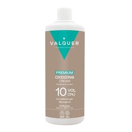 Valquer Premium Hydrogen Peroxide 10 Vol. 3% Stabilised Cream | Perfumed Oxidant Developer for Permanent Hair Colouring and Bleaching | With Argan Oil | Professional | 1 L