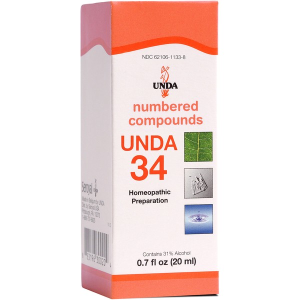 UNDA 34 Numbered Compounds | Homeopathic Preparation | 0.7 fl. oz.