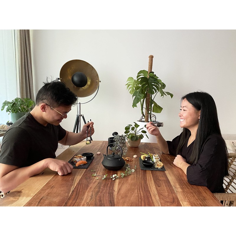 Kitchen Hero 2 Pairs of Wooden Chinese Chopsticks, Black and